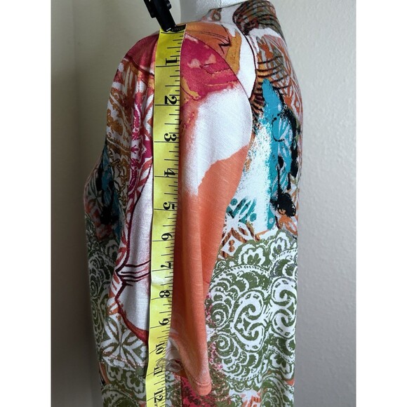 Chico’s Women’s Multicolor Floral Print Pullover Blouse Short Sleeves Size 0 - Picture 6 of 6